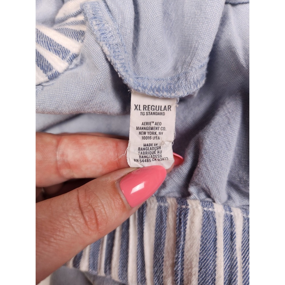 Aerie X-Large Blue Star Pajama Pants Velvet Waist‎ Drawstring - Picture 9 of 10
